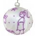 Χριστουγεννιάτικη Χειροποίητη Γυάλινη Μπάλα "Baby Ιs Coming", Ροζ (10cm)